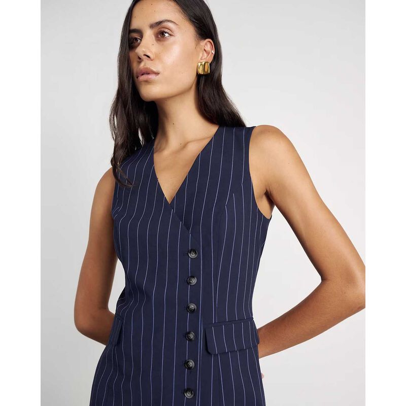 JAG Gia Pinstripe Asymm Dress image number 2